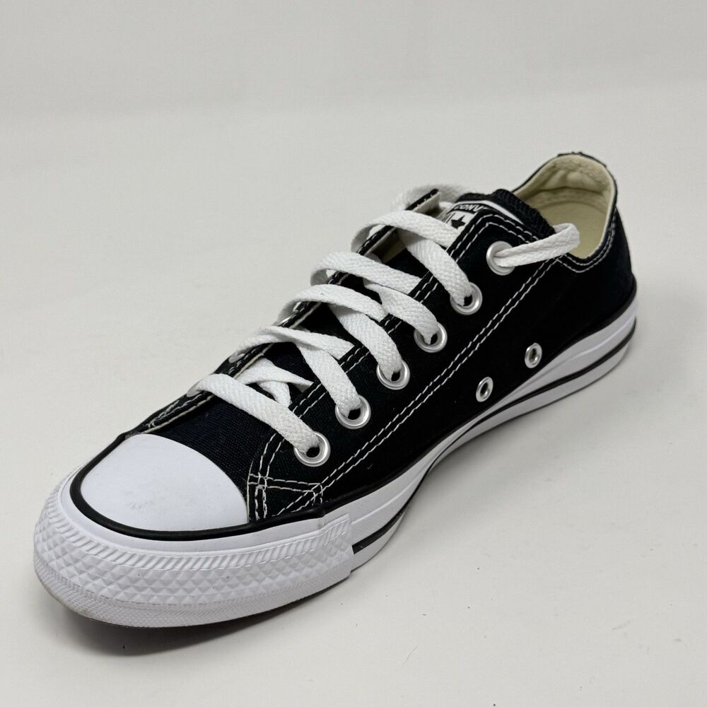Converse All Star Sneakers Womens 7 Black Canvas Low Top Preppy Grunge Shoes - Picture 8 of 16